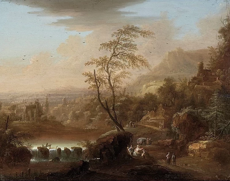 Johann Christian Vollerdt - Figure in un paesaggio